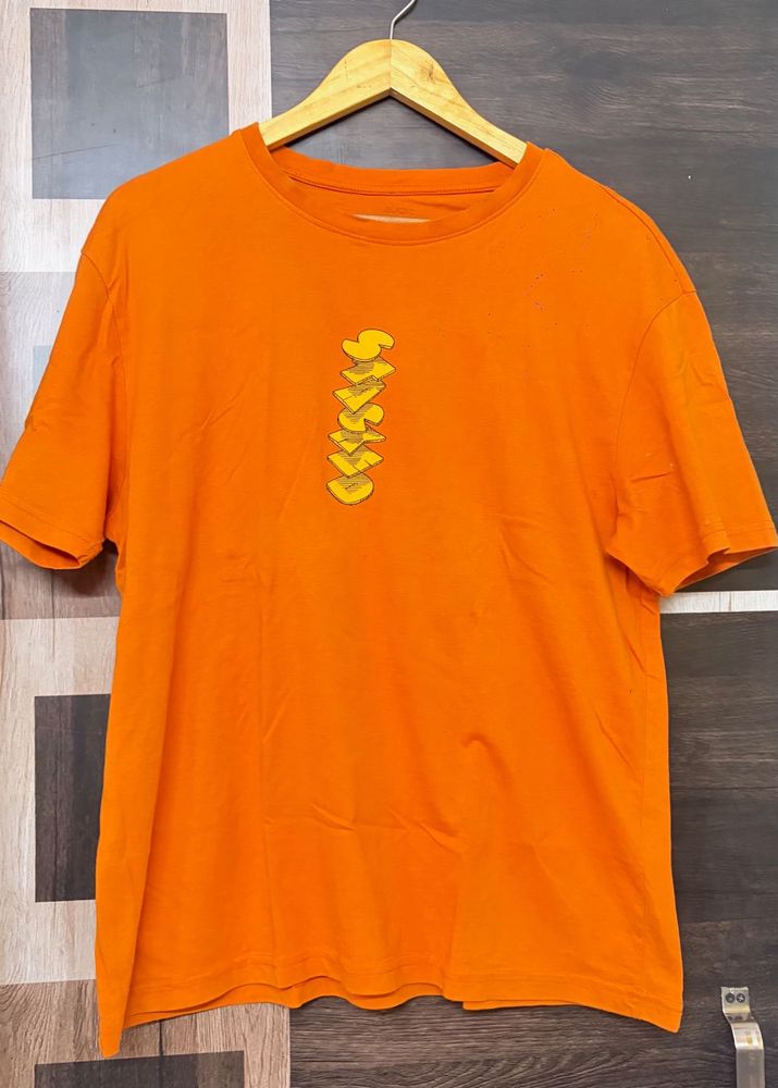 Vibrant Orange Graphic T-Shirt