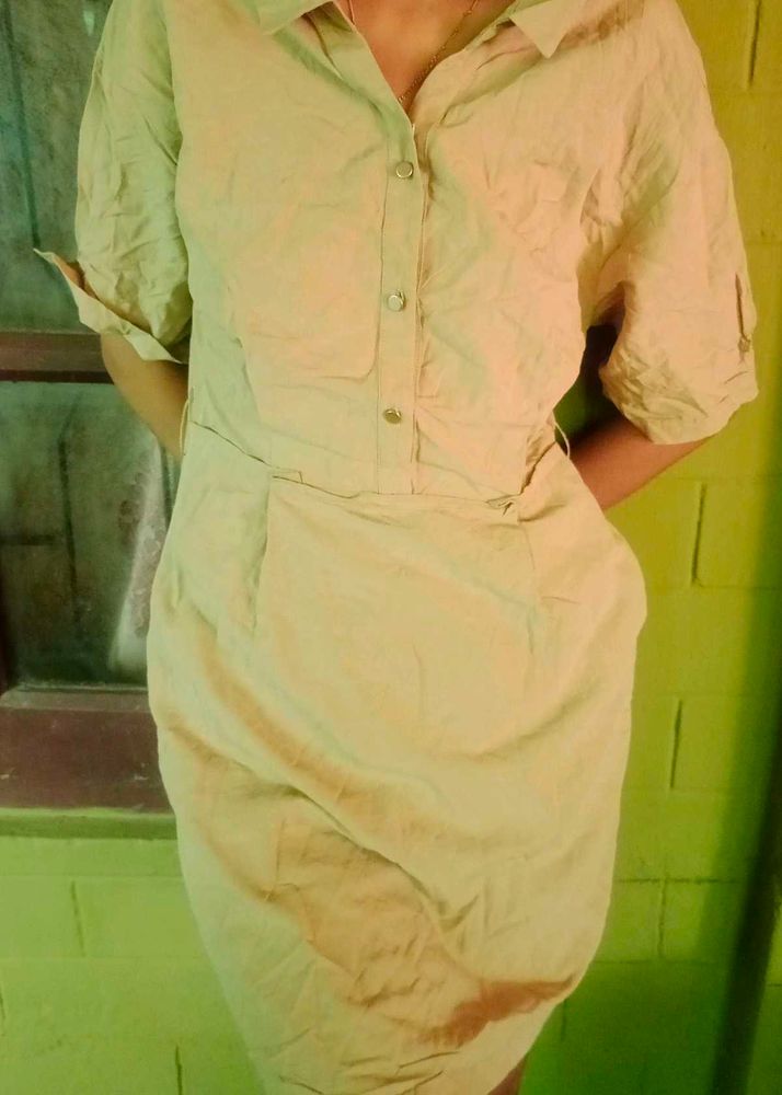 Khaki Mini Dress