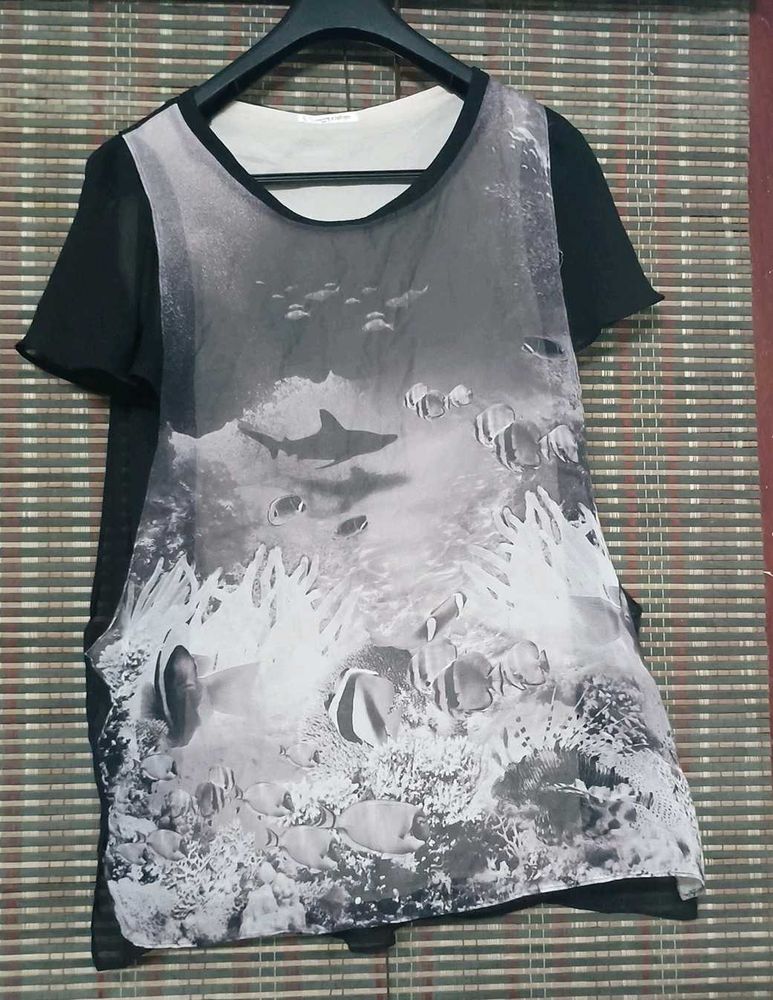 Ocean Life Print Trendy Top