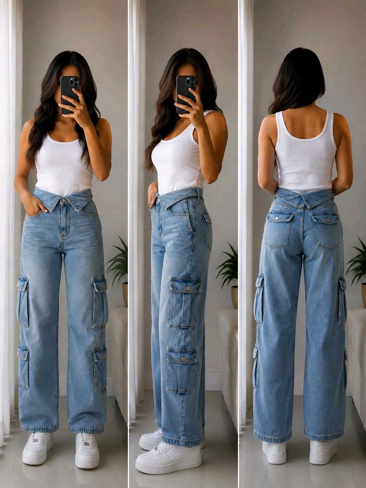 Wide Leg Cargo Jeans