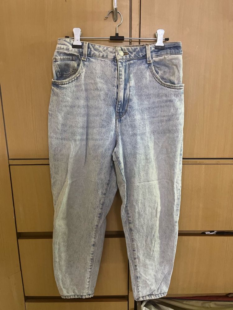 Zara Light Blue Mom Fit Denim High Waist