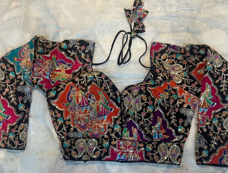 Embroidered Black Blouse