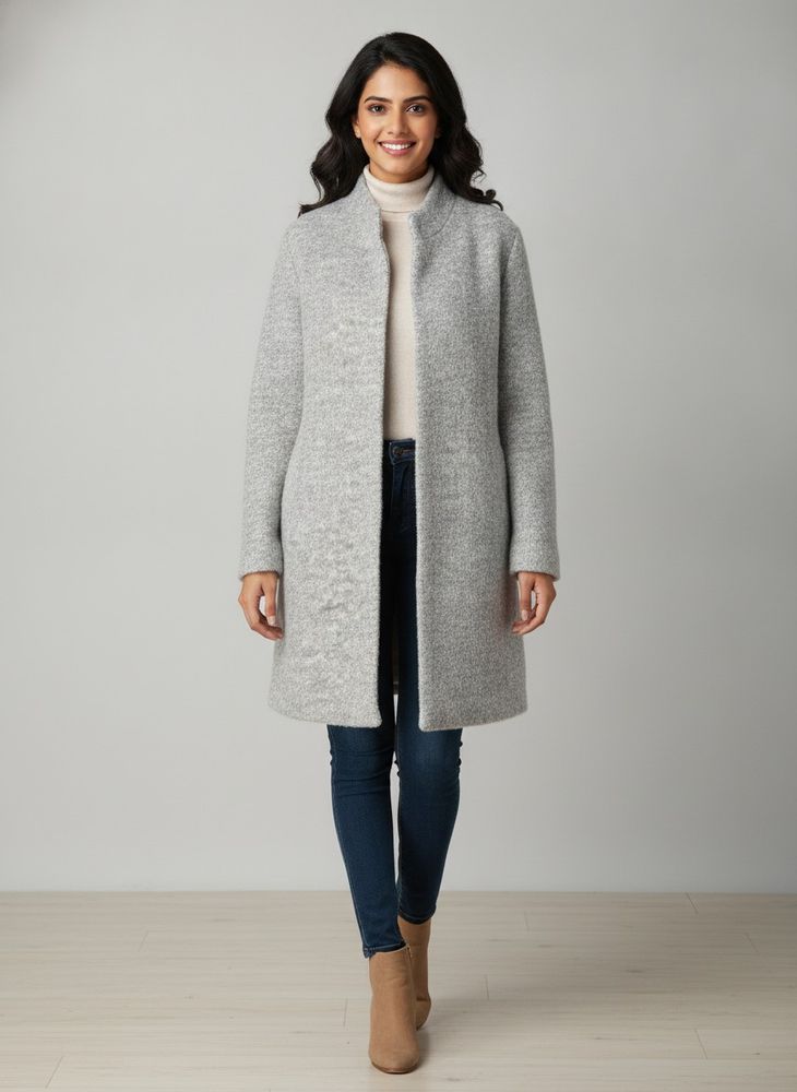 Cozy Grey Textured Coat