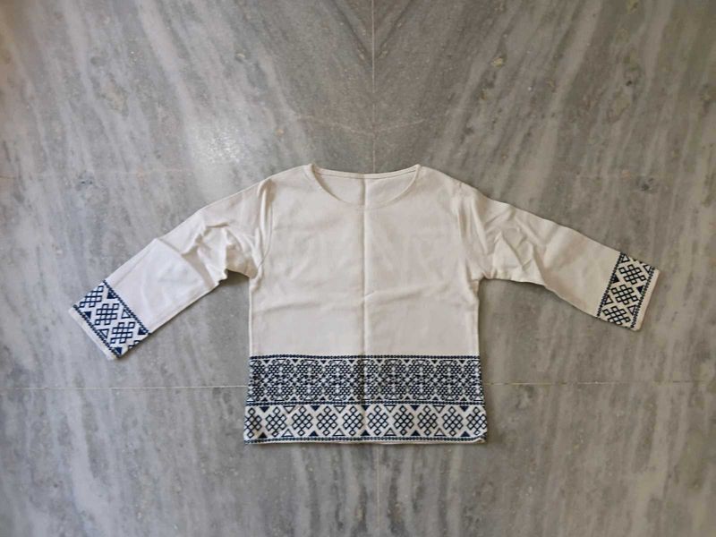Embroidered White  Top
