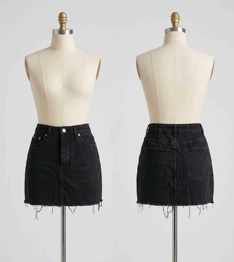 Black Denim Mini Skirt