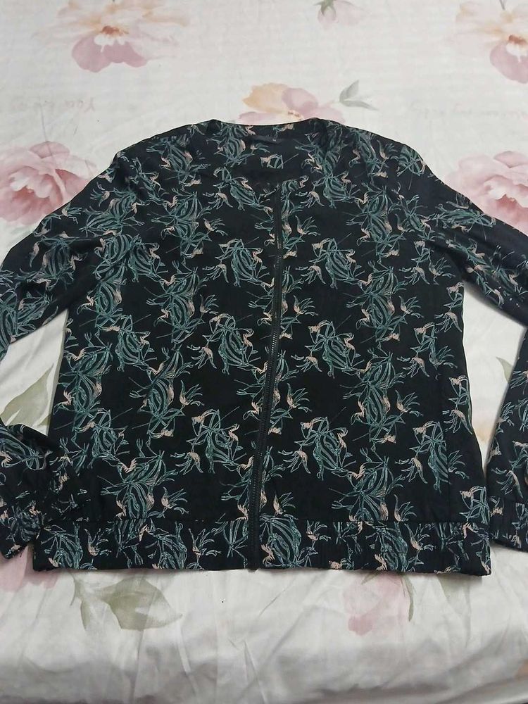 Printed Bomber Top