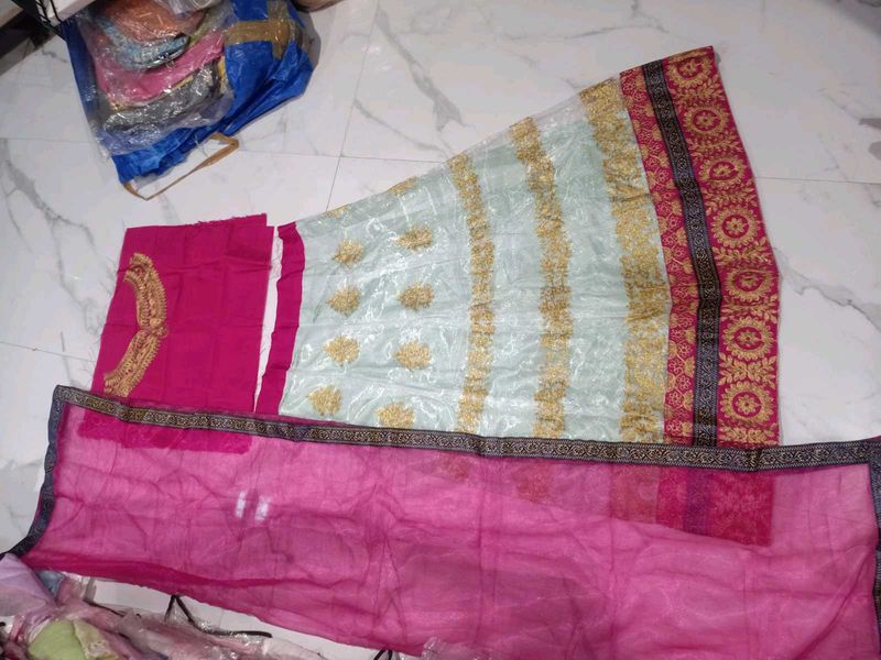 Unsteached lehenga choli
