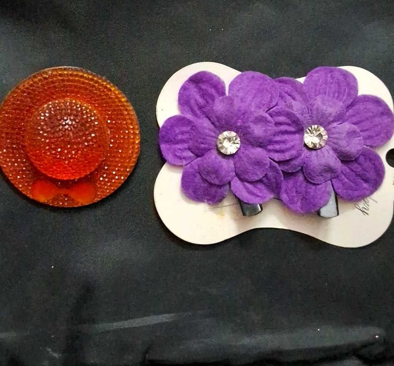 Cute Flower Hair Clips &amp; Hat Charm COMBO