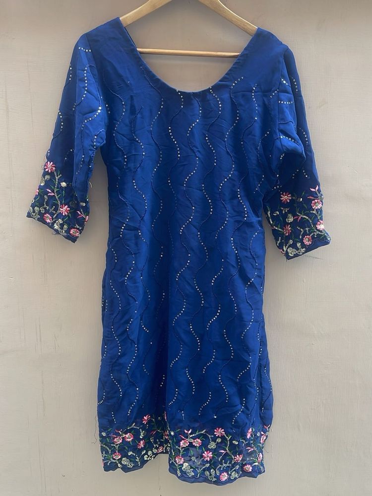 Royal Blue Embroidered Kurta
