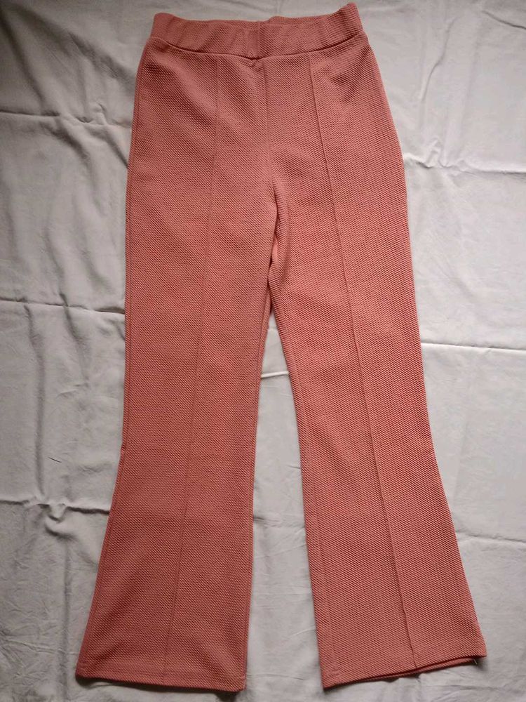 Flared Textured Pants