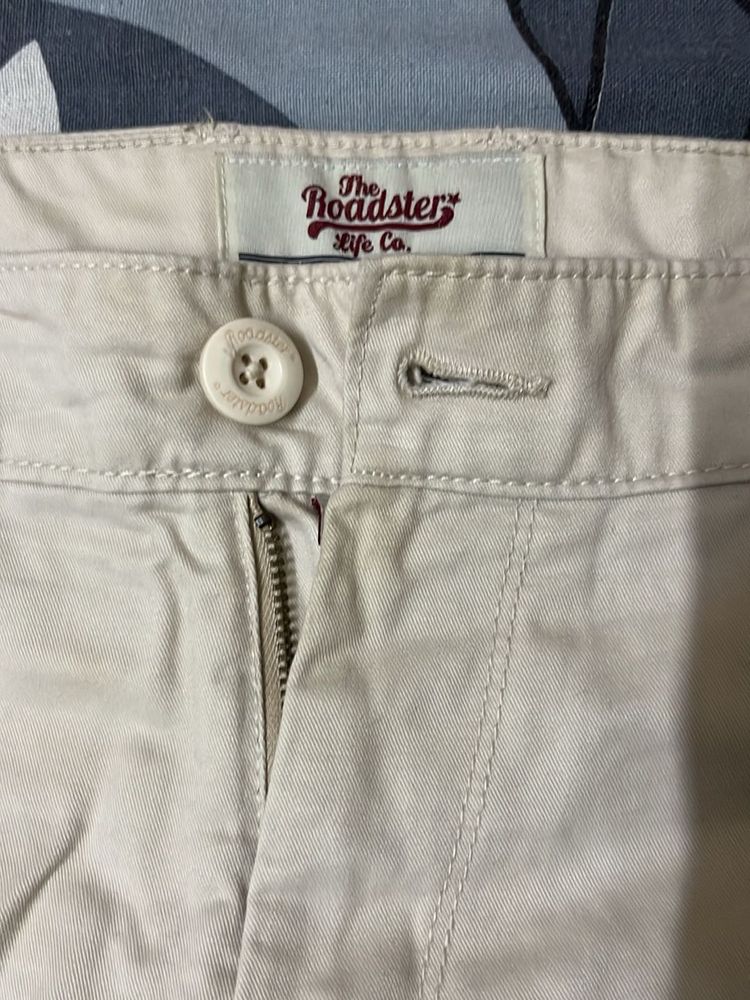 The Roadster Beige Casual Pants