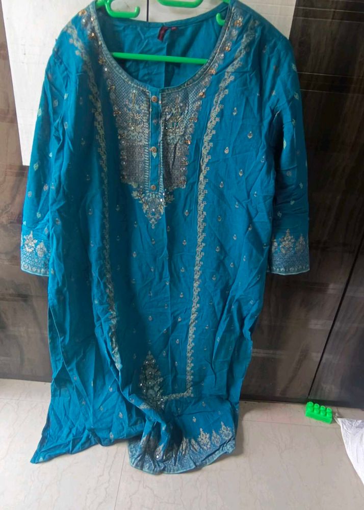 kurta palazo with cut dana work
