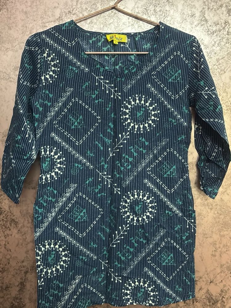 Stylish Blue Printed Kurta