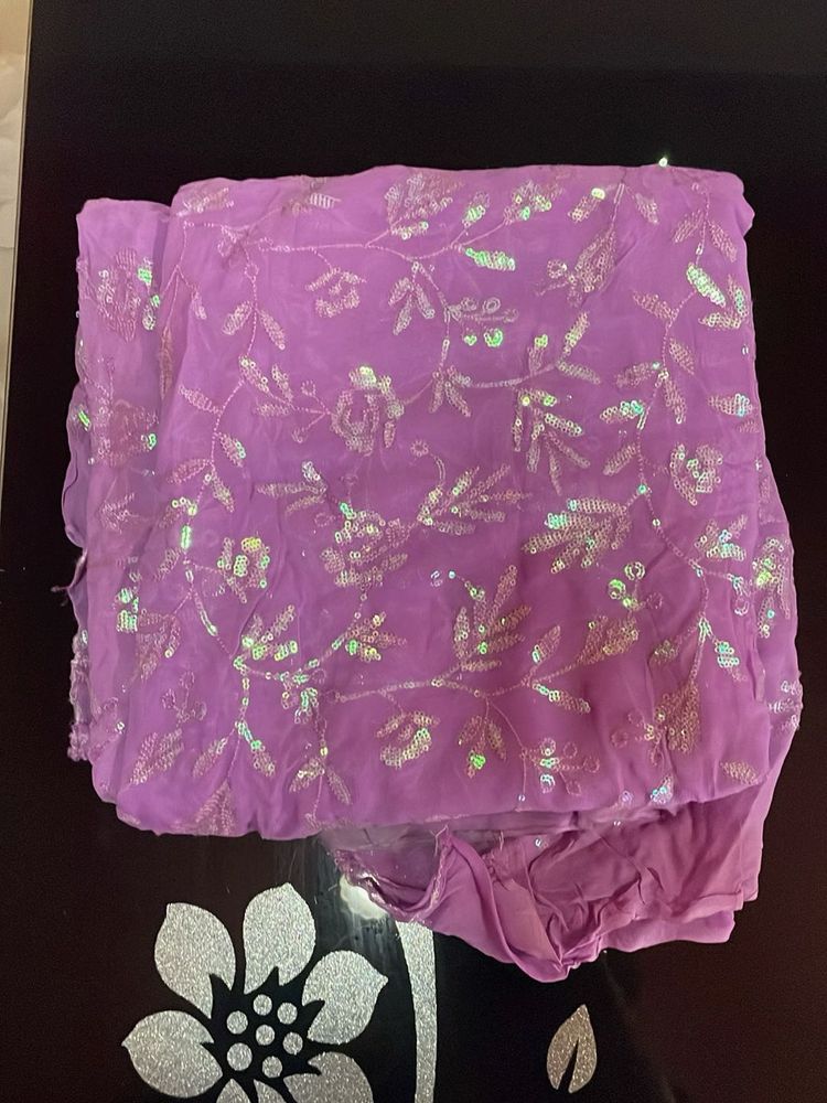 Stunning Lavender Sequined Saree
