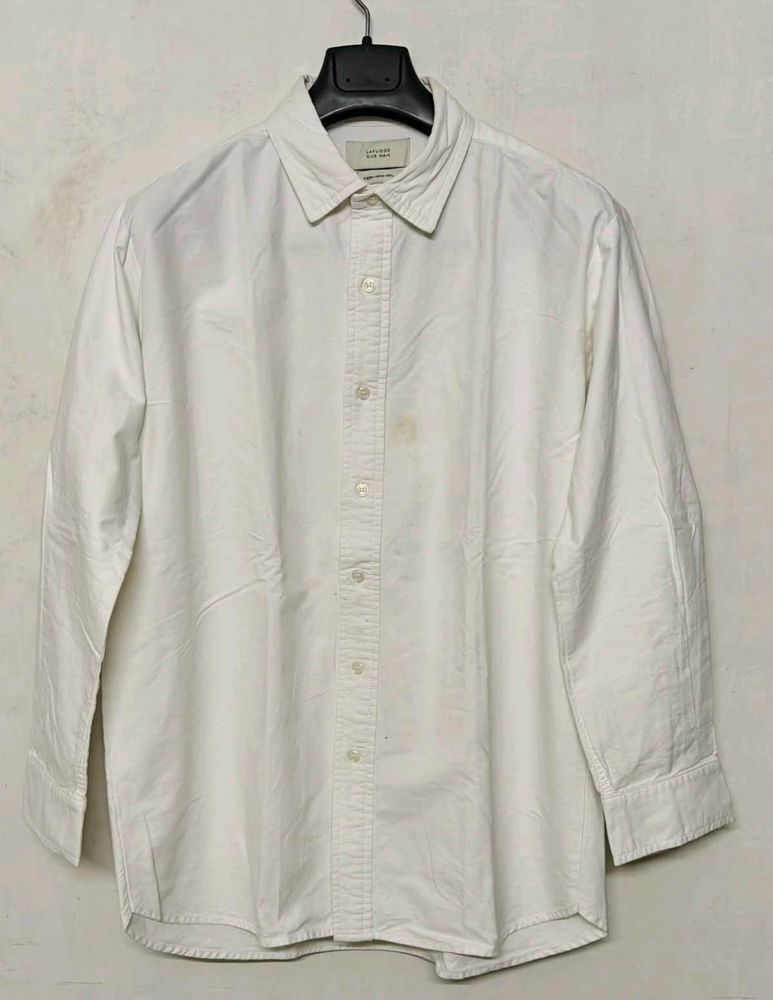 Korean Classic White Button-Down Shirt