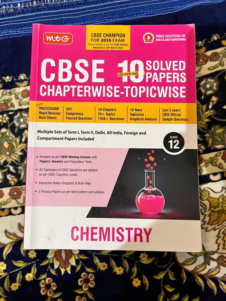 CBSE Class 12 Chemistry Solved Papers Book