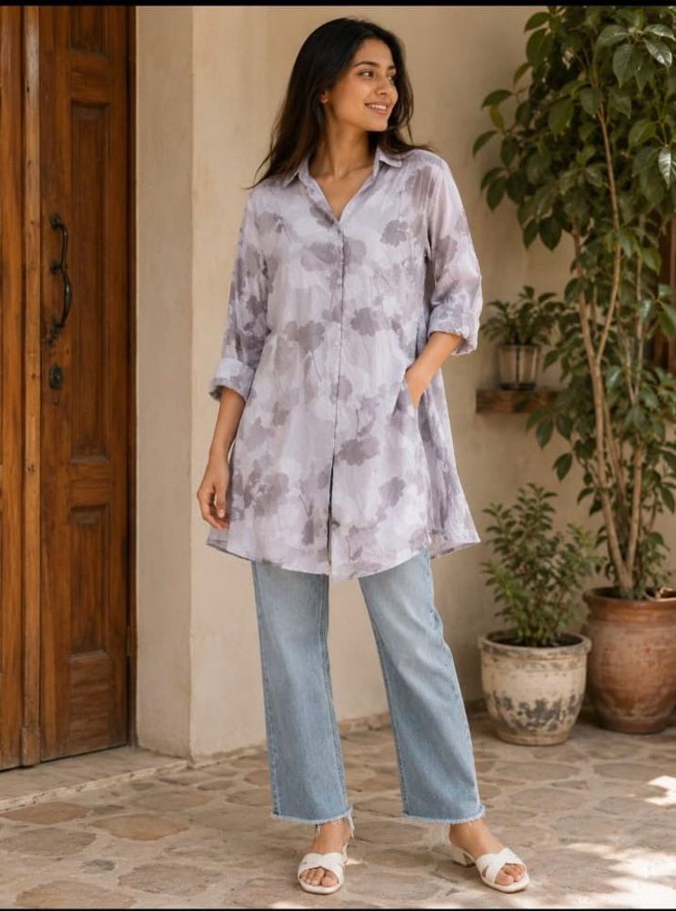 Elegant Floral Print Kurta