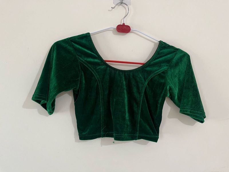 Emerald Green Velvet Blouse