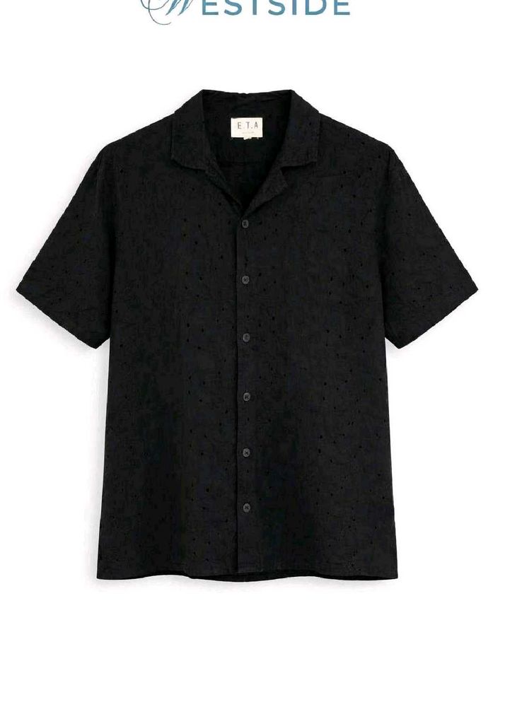 Black Textured resort shirt westside
