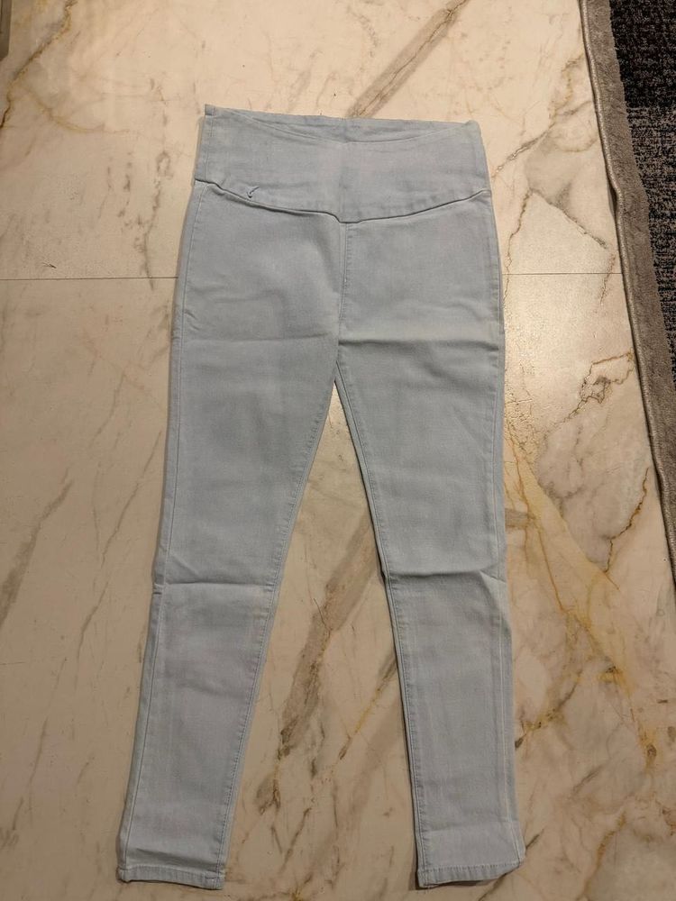 Light Blue High-Waisted Skinny Jeans