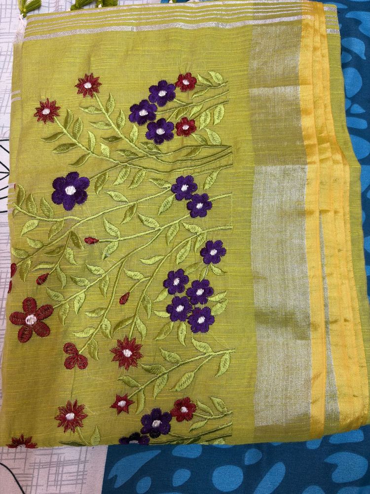 Embroidered Silk Saree