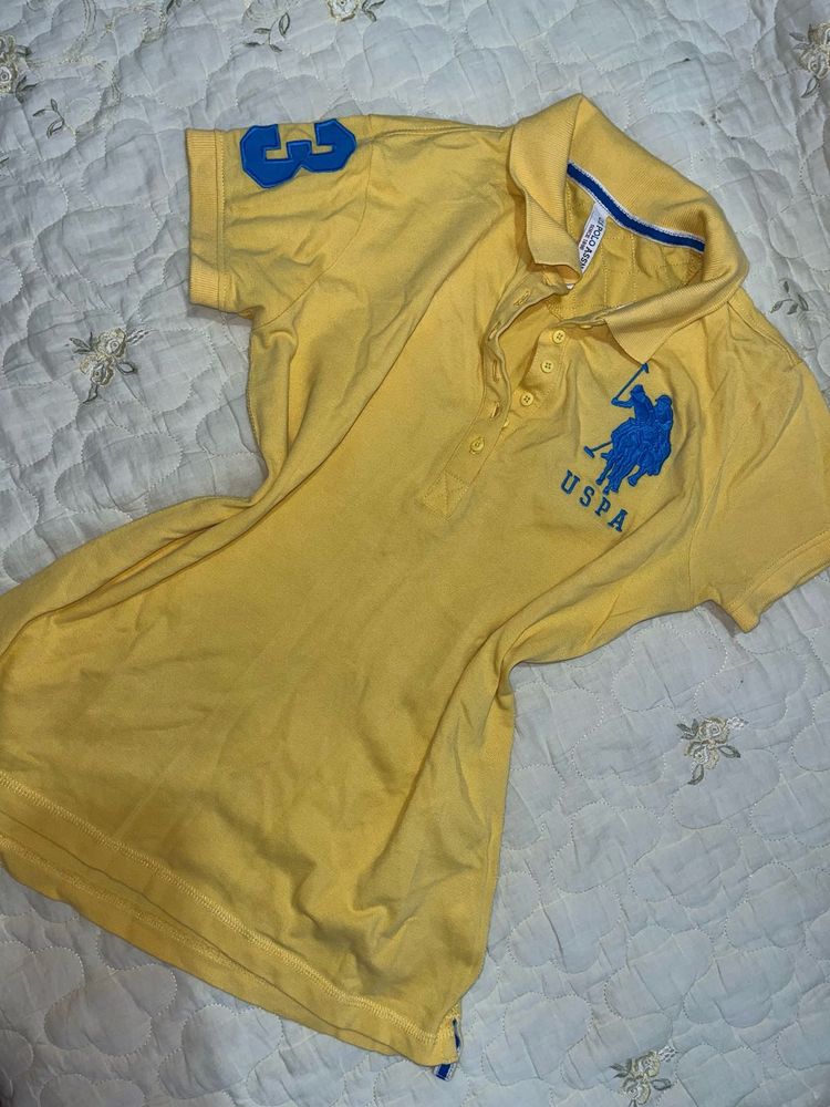 USPA Woman’s Yellow Polo Shirt