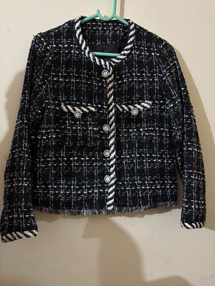 Elegant Tweed Style Jacket