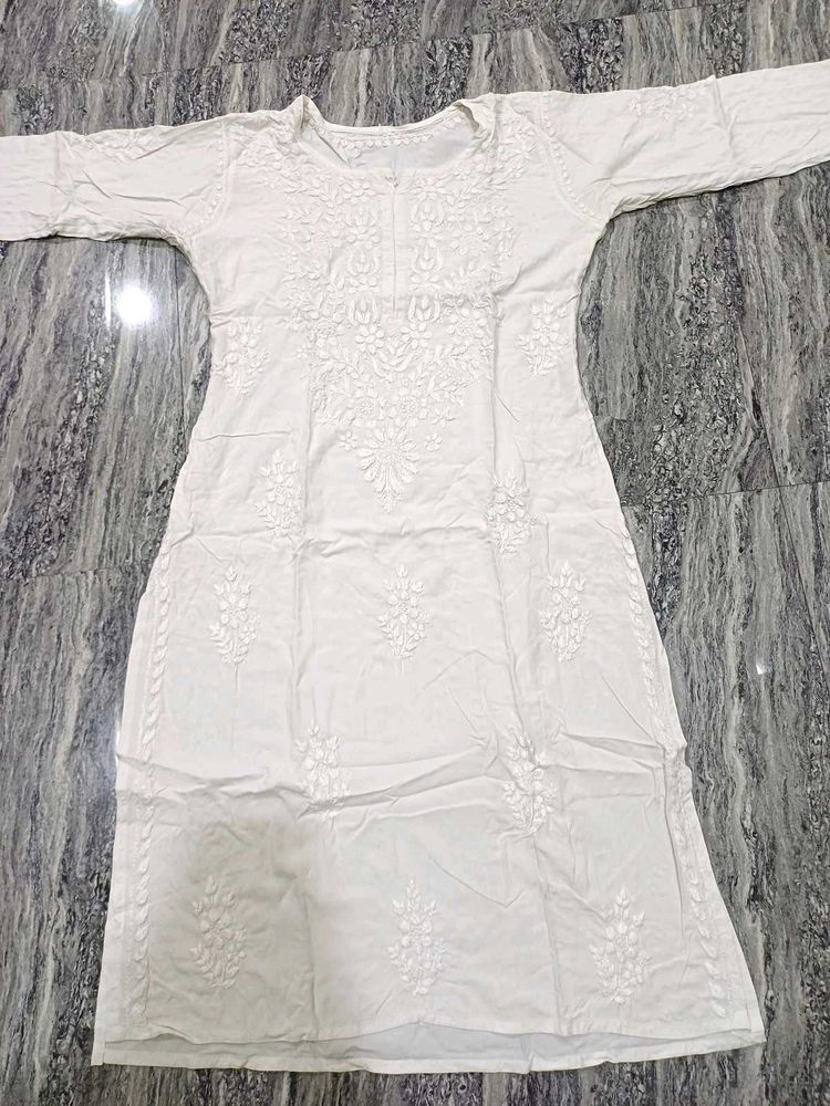 White Chikankari Kurta