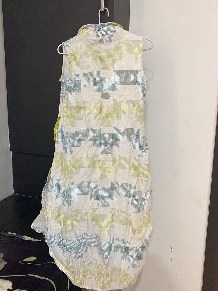 Patterned Sleeveless Casual Dress