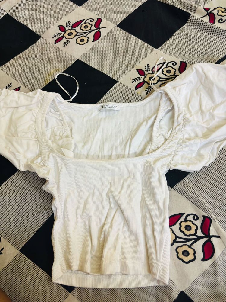 Zara white top