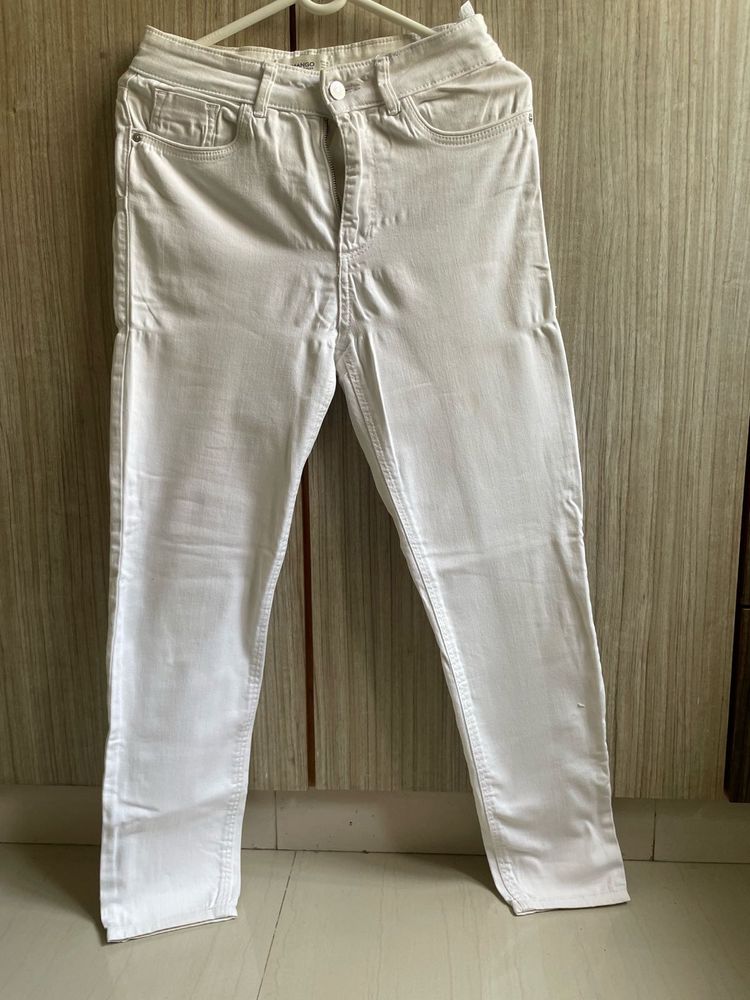 Mango White Skinny Fit Jeans