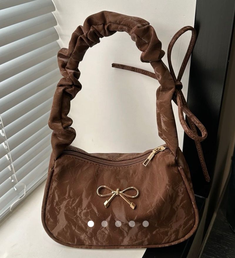 Cute Brown Ruched Hobo Bag
