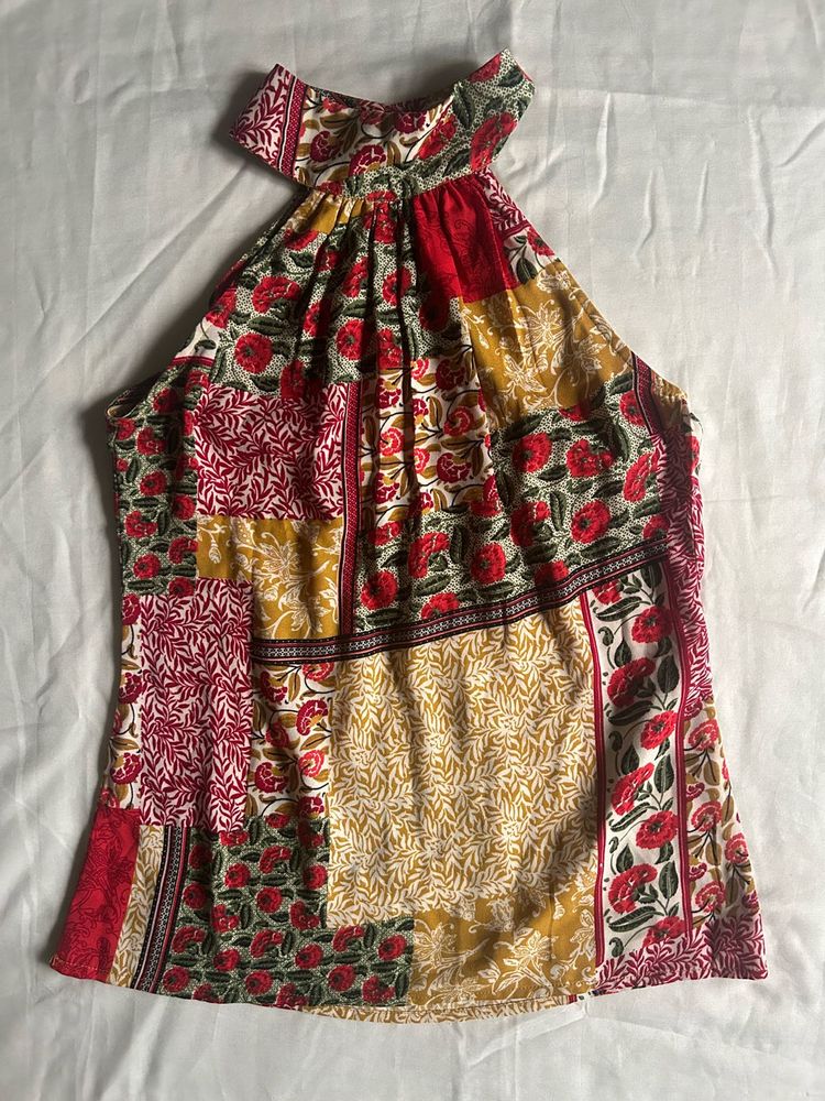 Boho Patchwork Halter Top