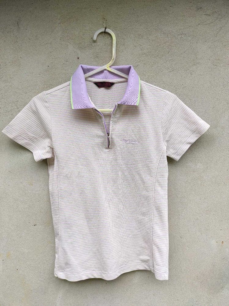 Lightweight Striped Polo Shirt