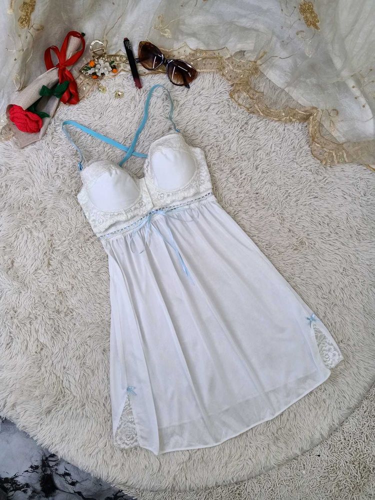 Lace Trim Corset Style Chemise Nightgown