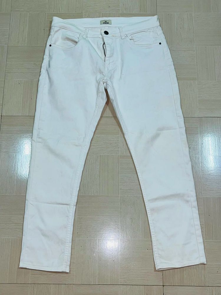 Classic White Straight Leg Jeans