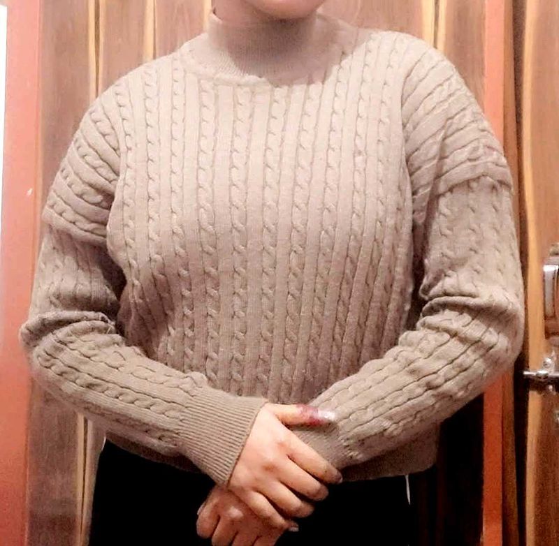 Cable Knit Turtleneck Sweater