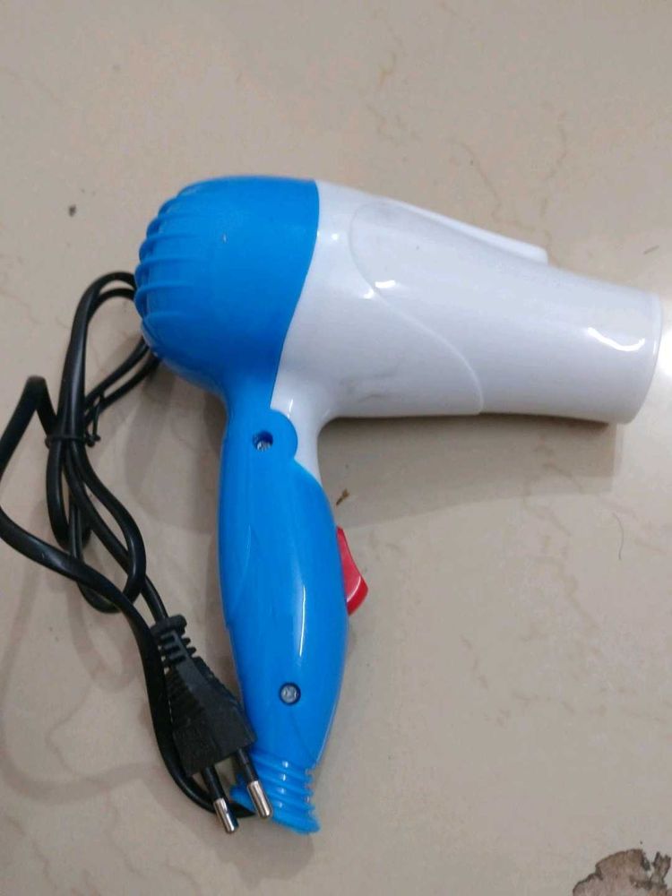 Compact Blue &amp; White Hair Dryer