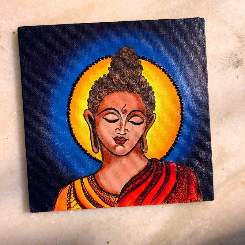 Mini Handmade Buddha Painting