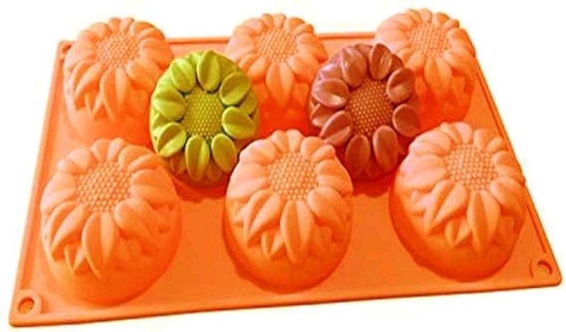 6 Cavity Silicone Sunflower Muffin/Cake Mold