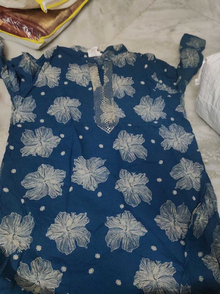 Beautiful Blue Floral Kurta