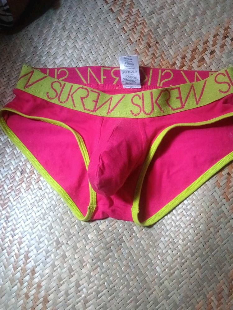Vibrant Pink Briefs with Neon Trim