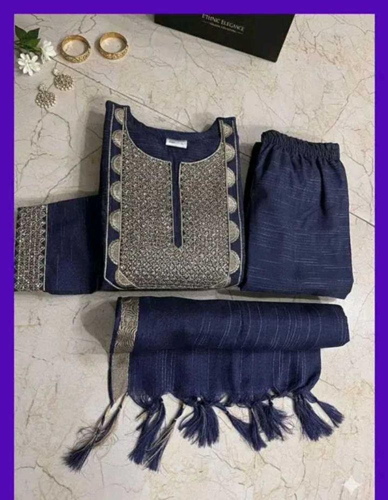 Beautiful Navy Blue Kurta Set with Dupatta