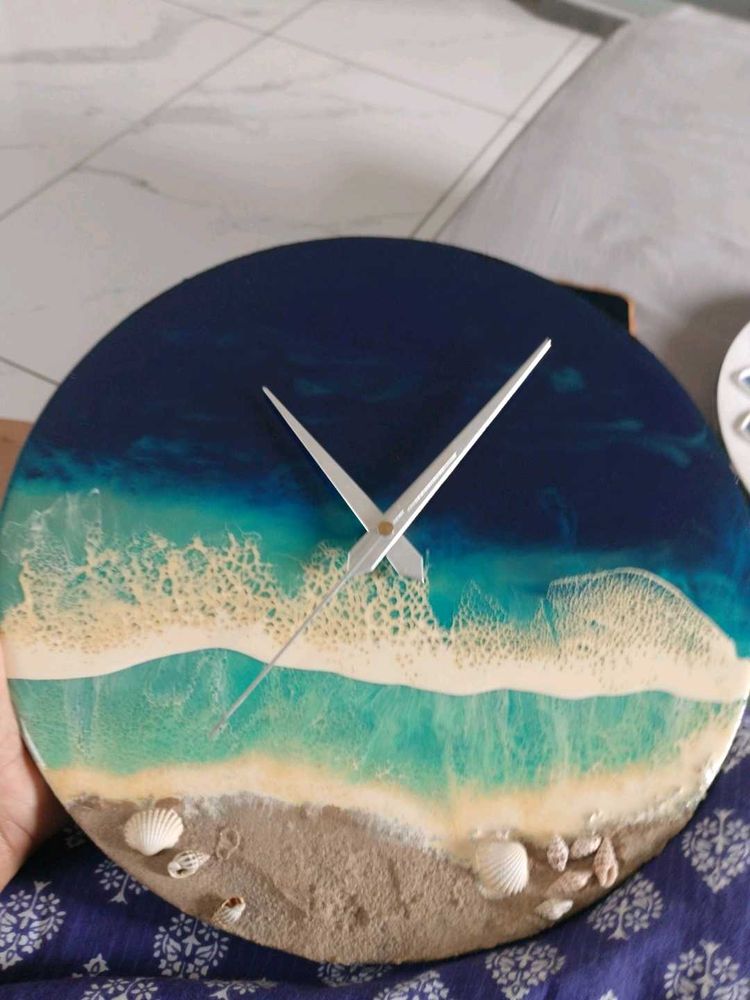 Resin Beach Vibes Wall Clock