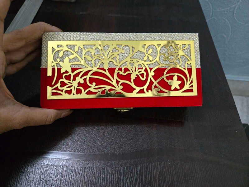 Designer Red &amp; Gold Clutch/Box