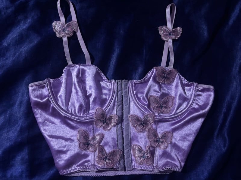 Lavender Butterfly Corset Top