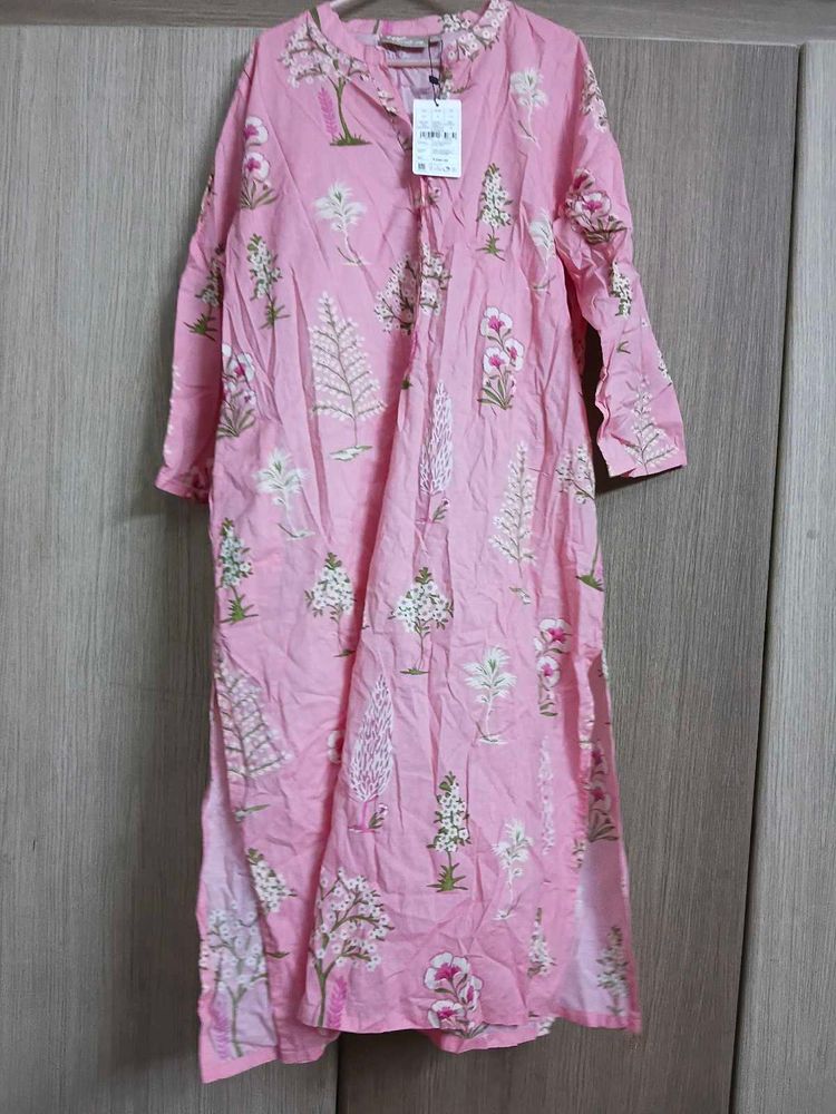 pure cotton Pretty Pink Printed Kurta