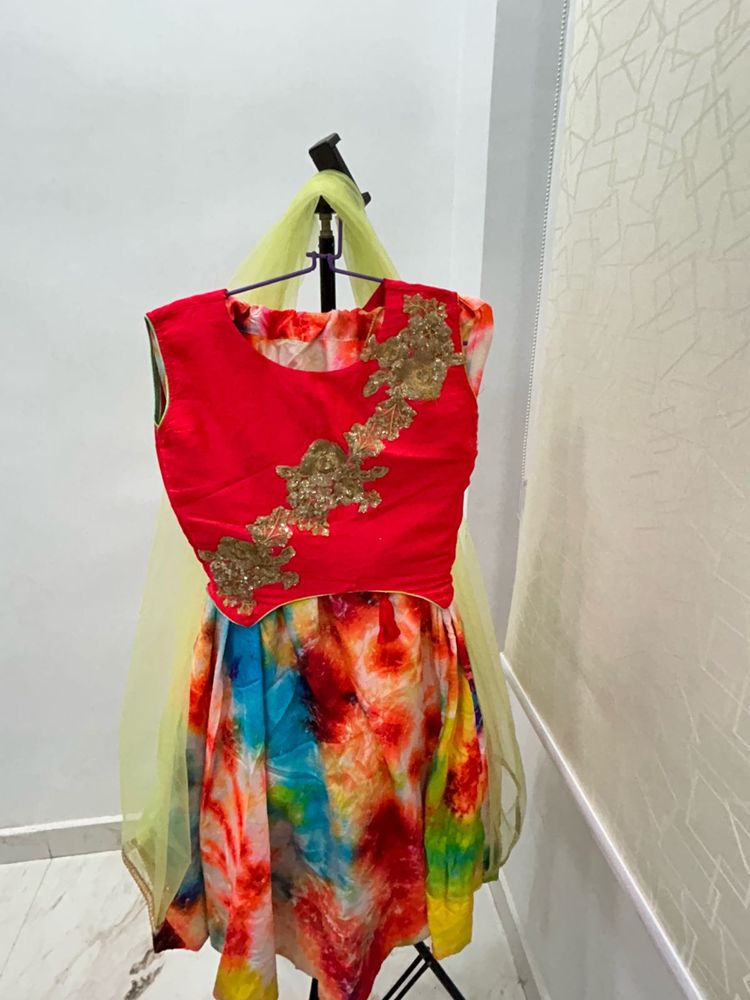 Vibrant Tie-Dye Lehenga Choli Set