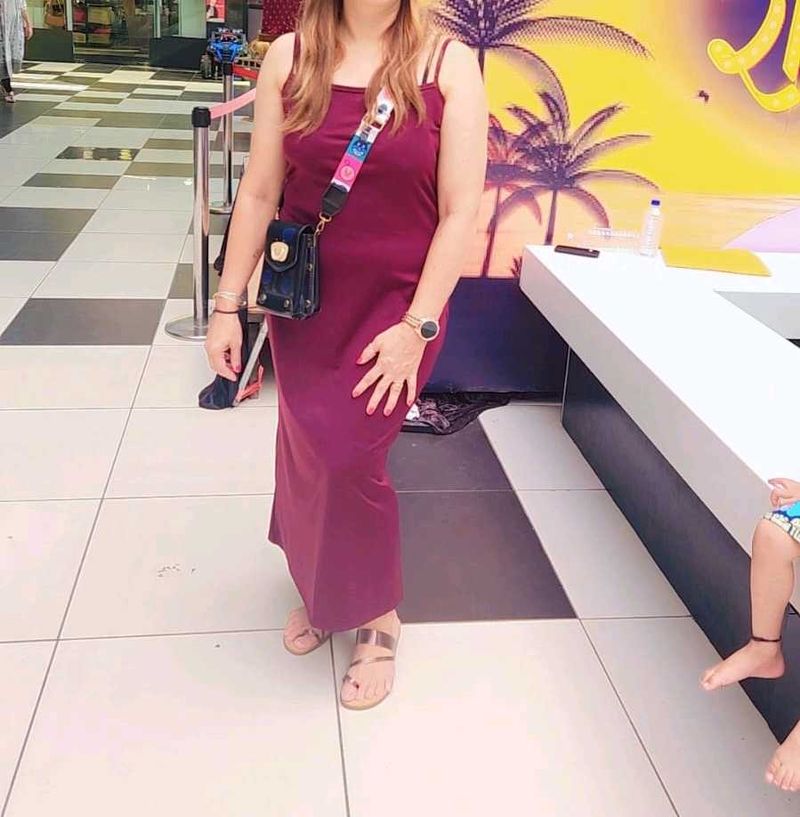 Elegant Maroon Maxi Dress