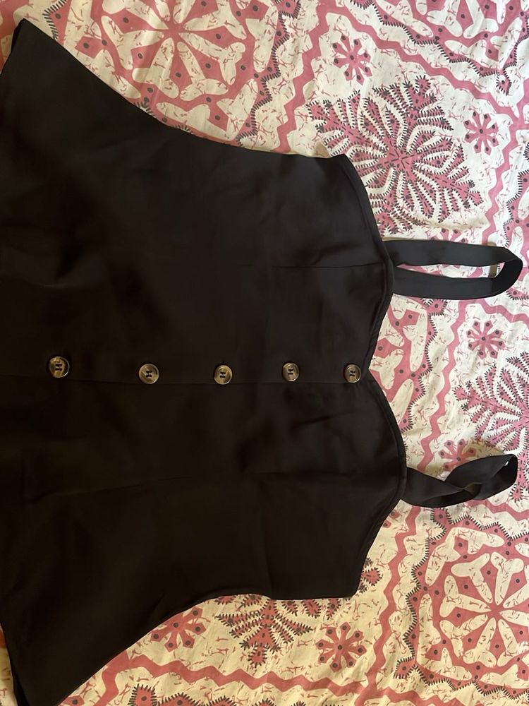 Chic Black Button-Front Top
